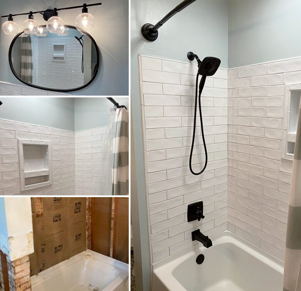 View of a Engineer and worker watching blueprint on construction site